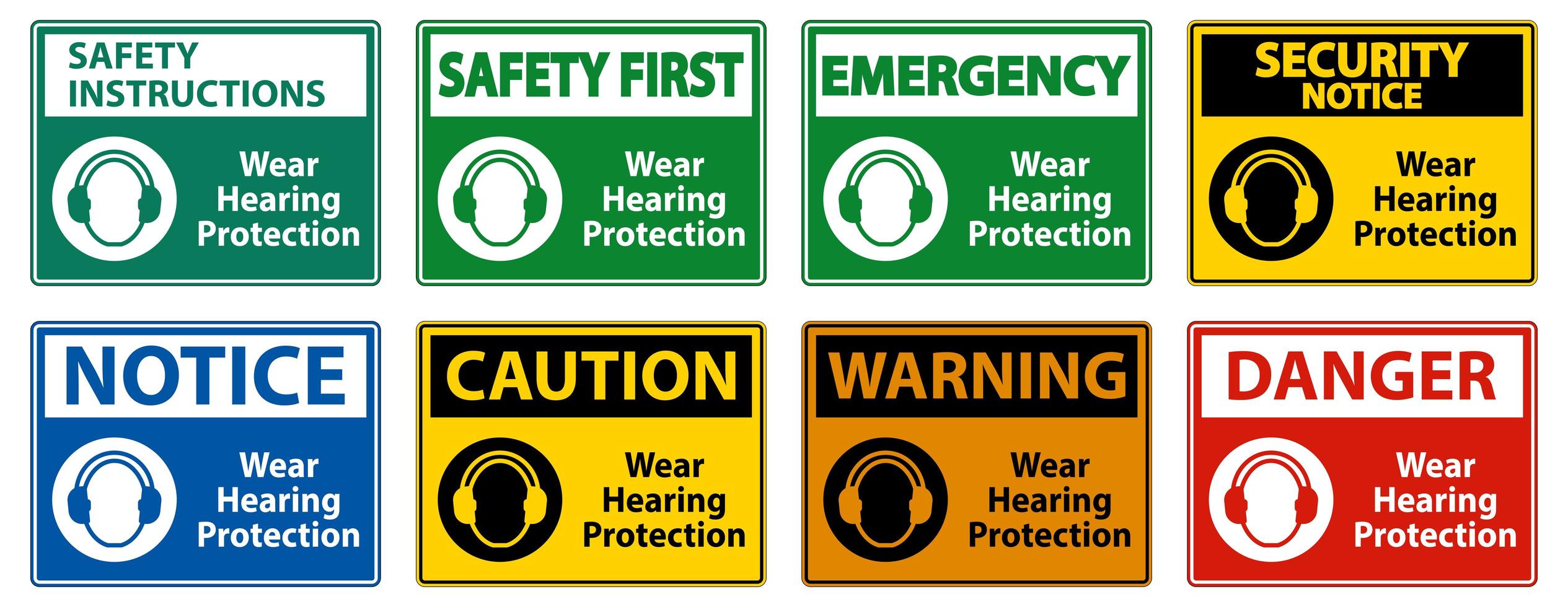 usar carteles de protección auditiva vector