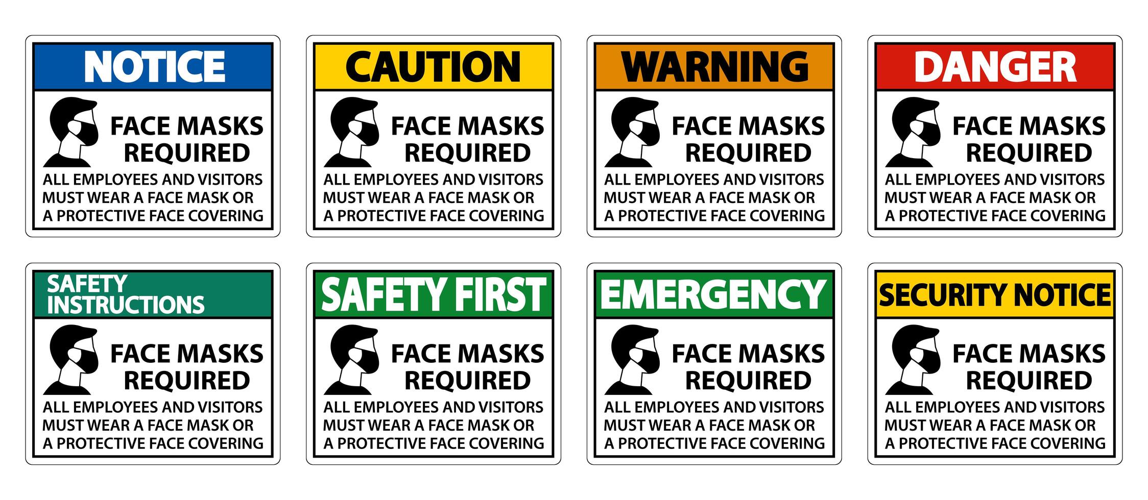 Face Masks Required Sign  vector