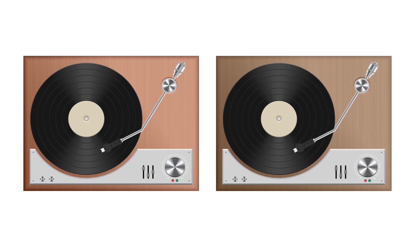 Set of vintage record player  vector