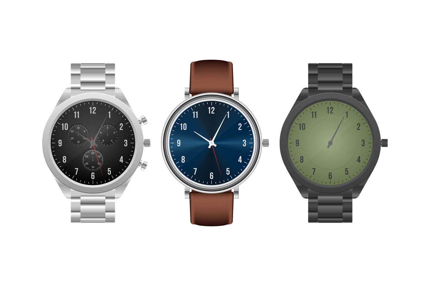 Classic wristwatch isolated vector