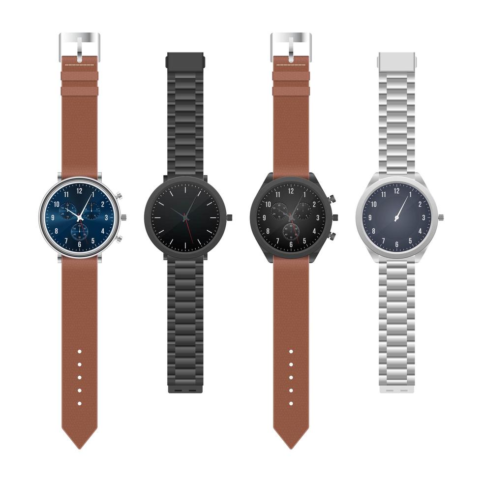 Realistic stylish hand watch vector