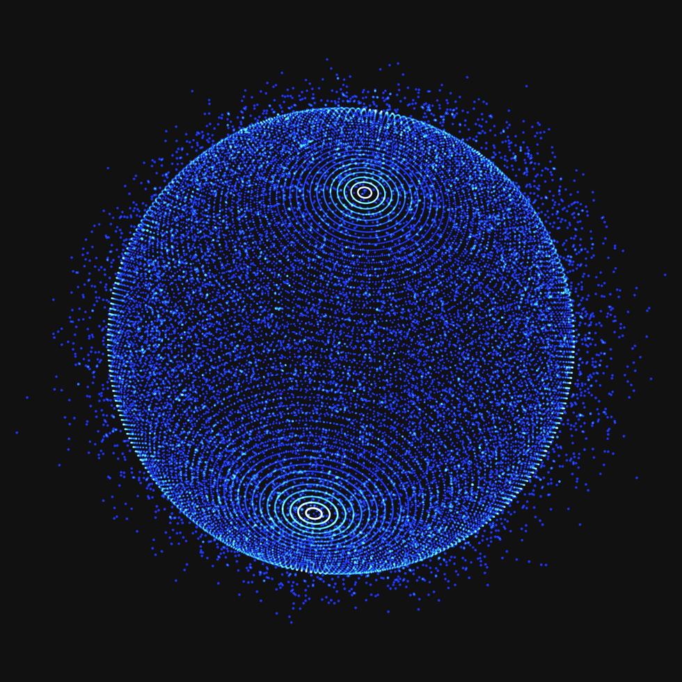 Glowing sphere of dots vector
