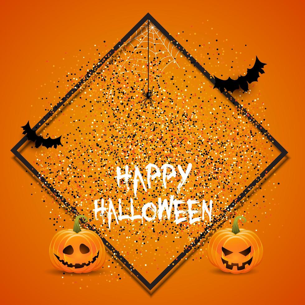 fondo de halloween con confeti vector