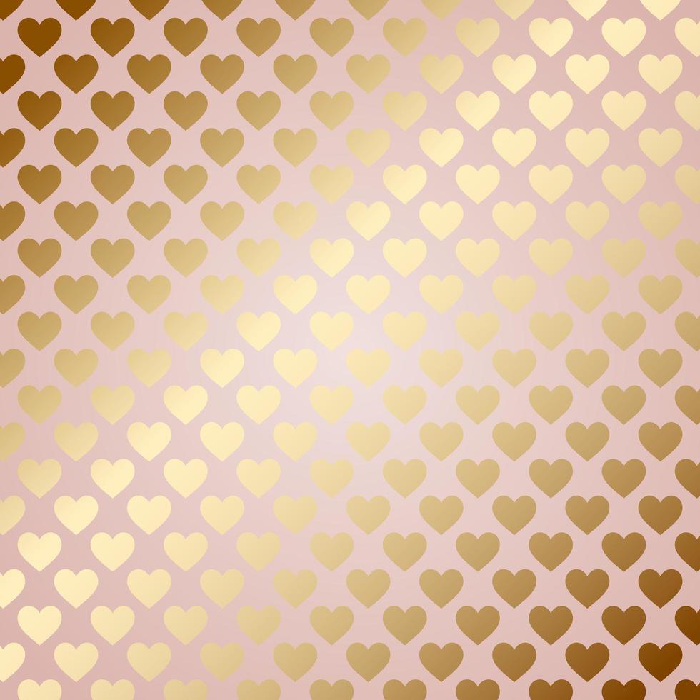 Golden hearts pattern background  vector