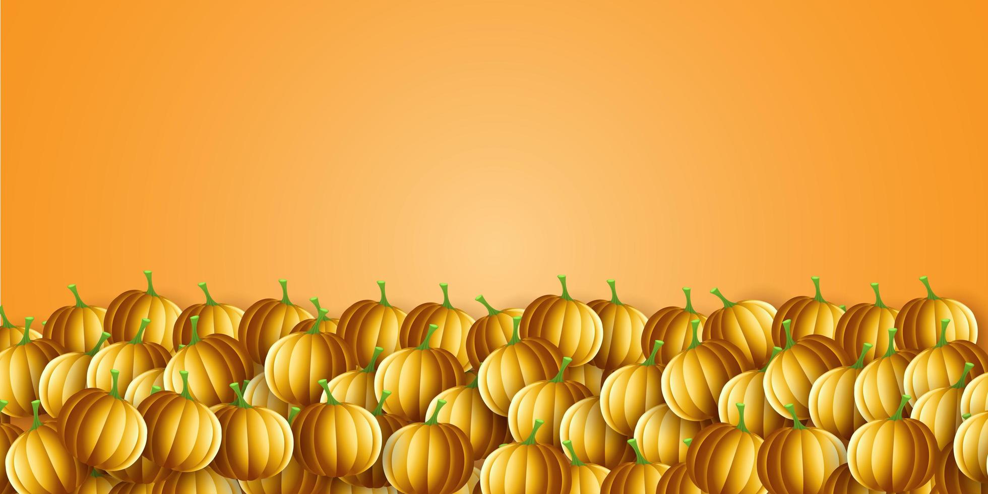 Halloween pumpkin banner  vector