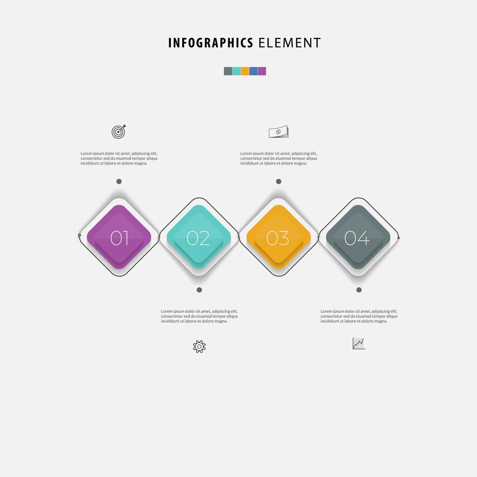 Four Steps Colorful Business Infographic Template vector
