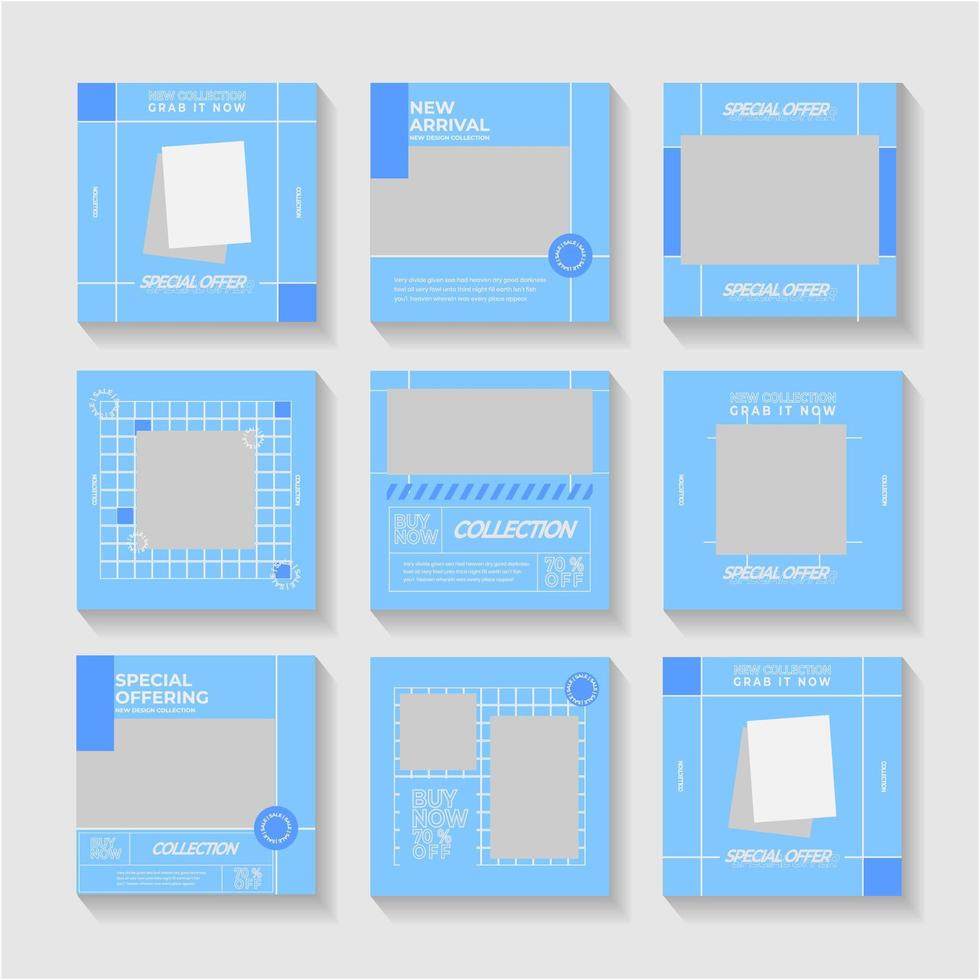 Set of Editable Social Media Templates For Your Branding vector