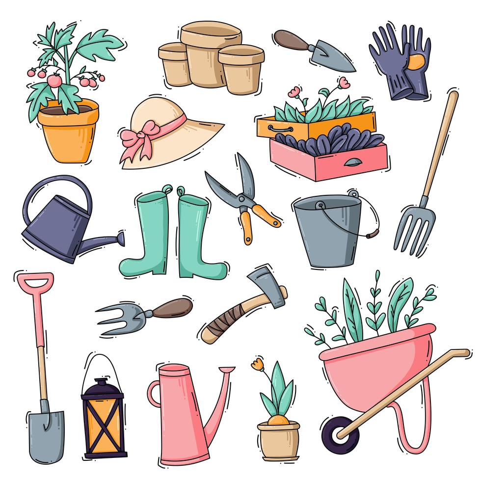 Gardening and grow icon set vector