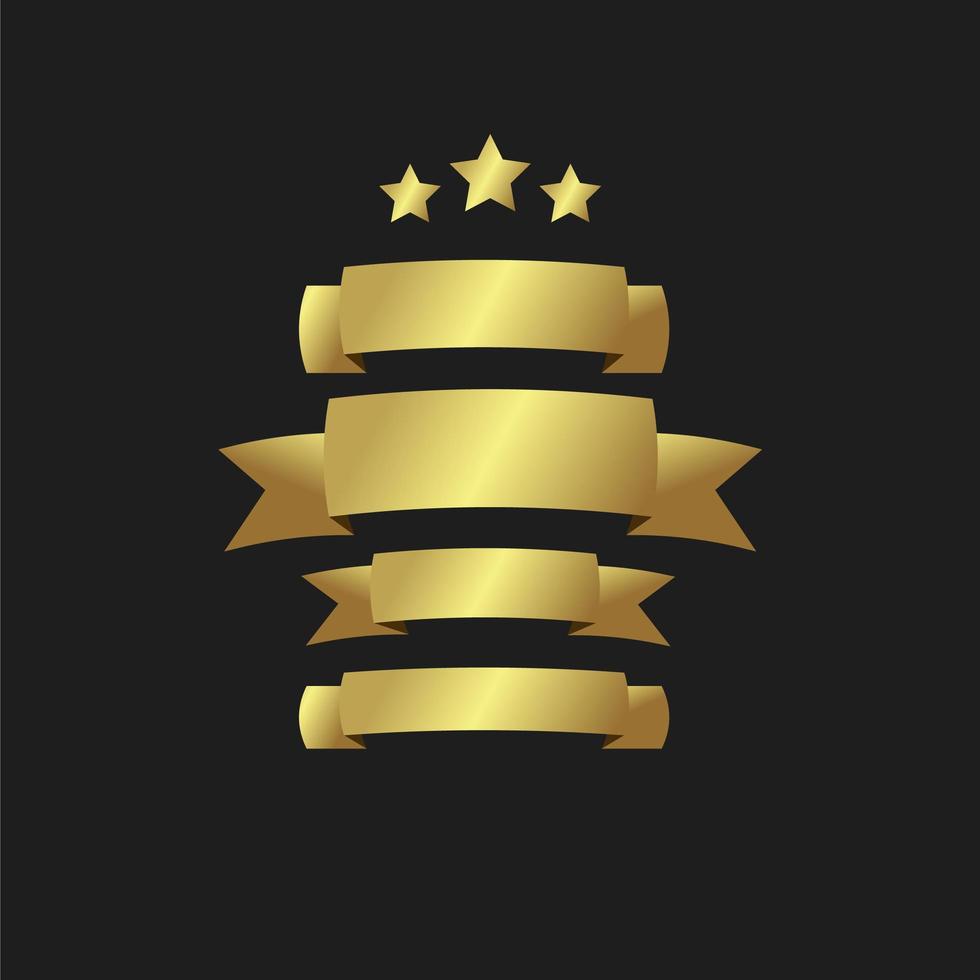 Gold Flags Ribbons Set vector