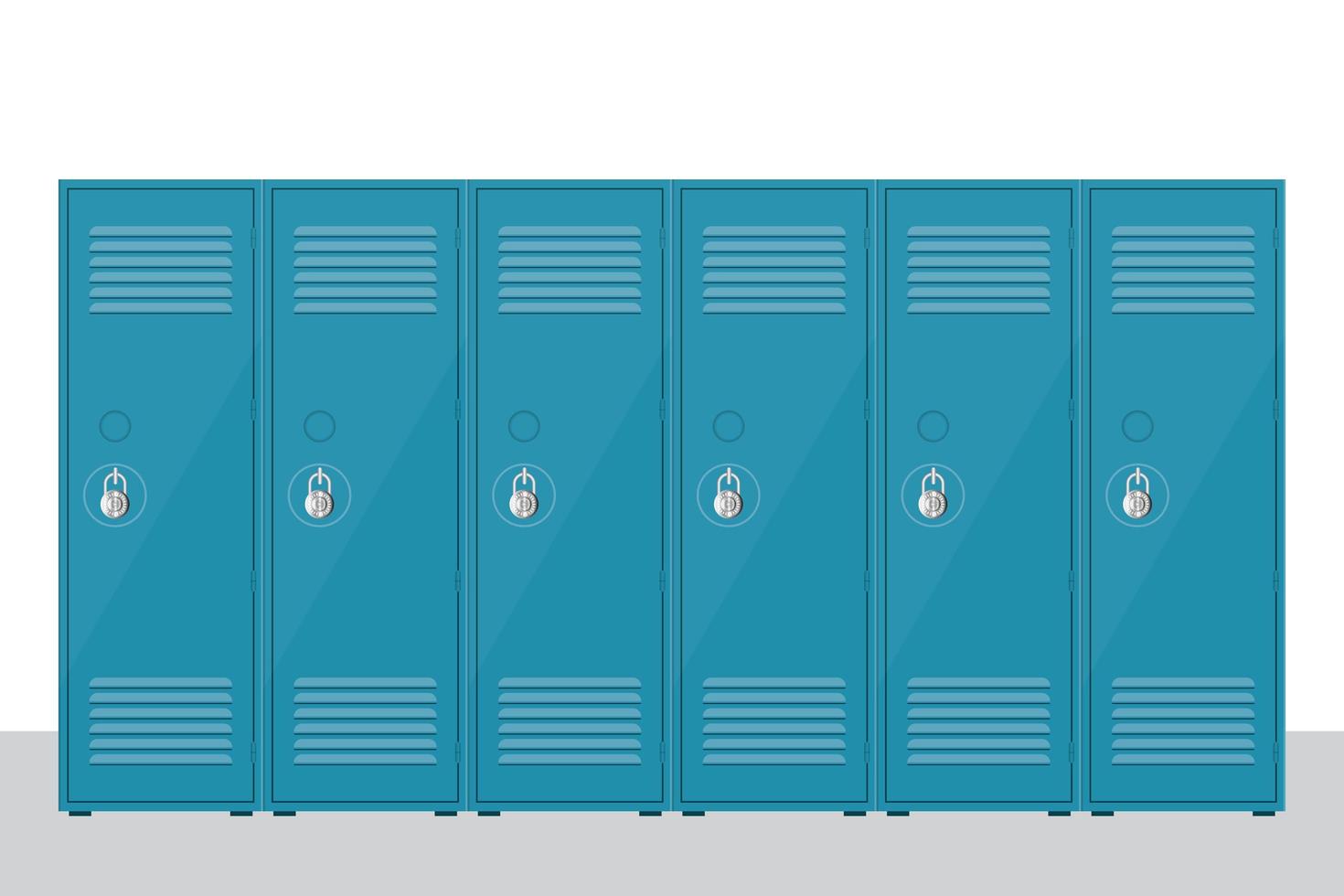 Collection of metal school locker isolated  vector