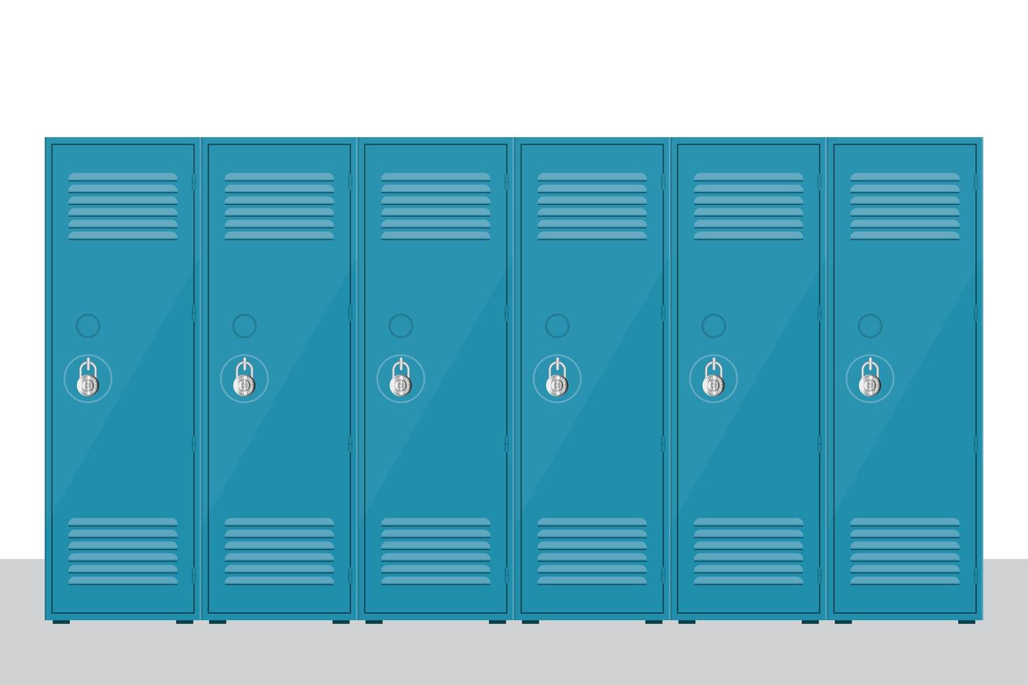 Collection of metal school locker isolated  vector