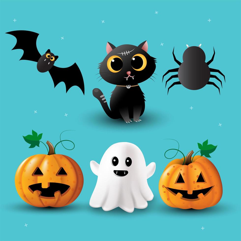 Halloween elements collection  vector