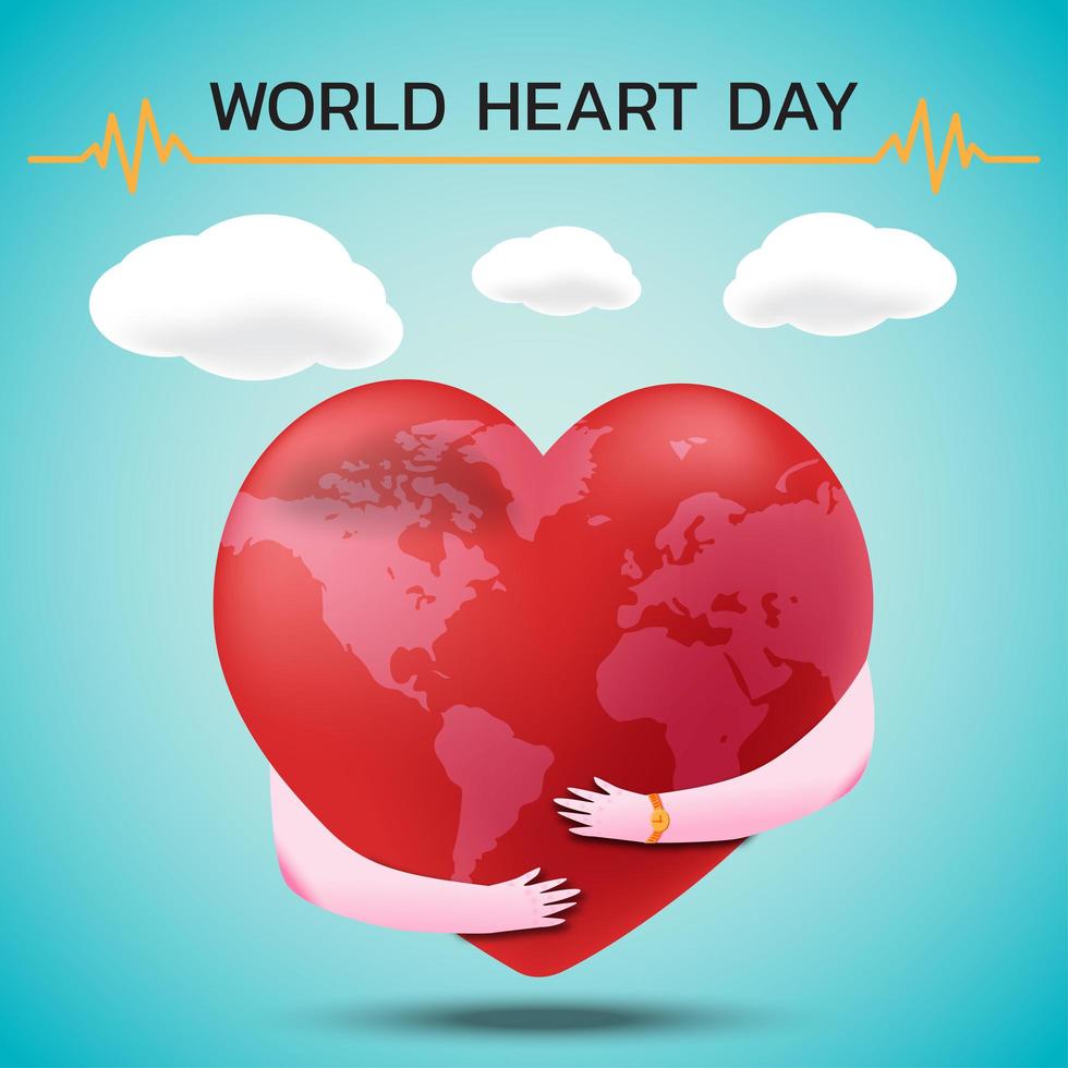 World heart day banner  vector