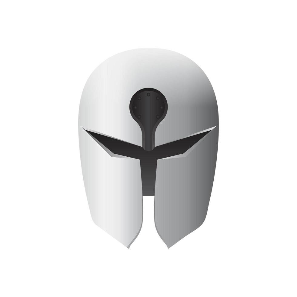 Medieval iron helmet isolated vector