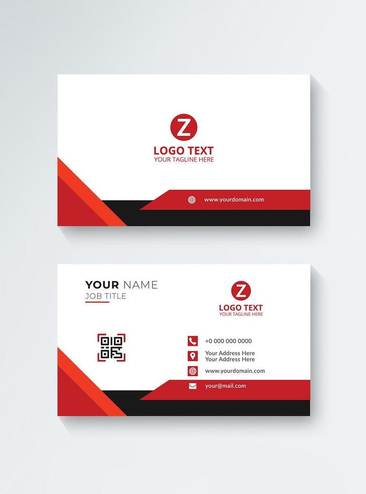 Red Black and White Business Card Template vector