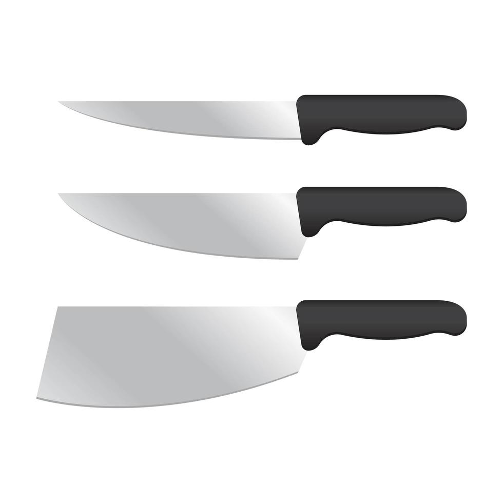 Kitchen knives isolated  vector