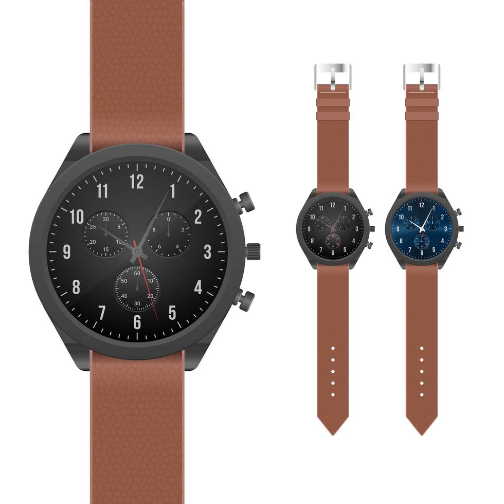 Realistic stylish elegant wristwatch vector