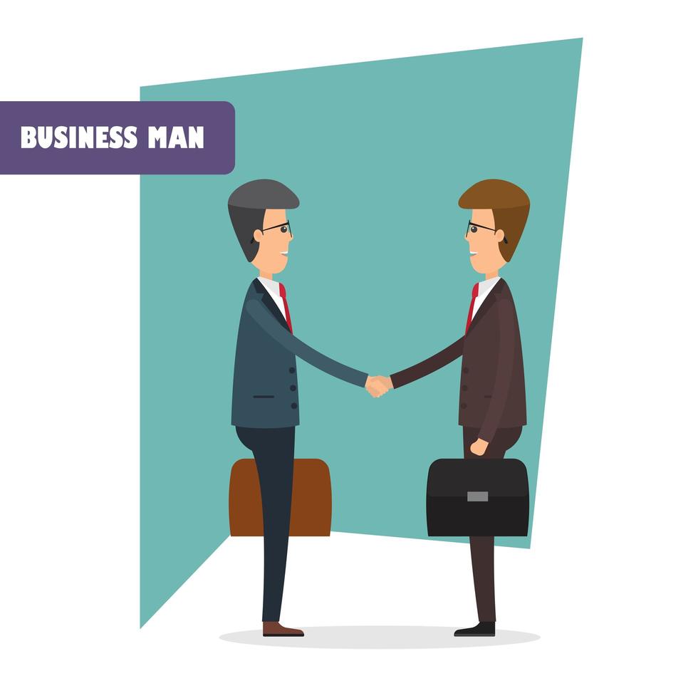 Businessmen characters shaking hands vector
