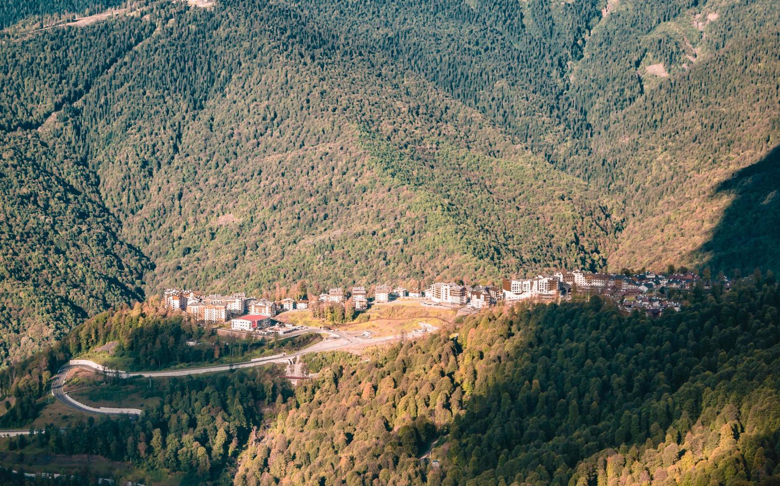 Small city in the mountains photo