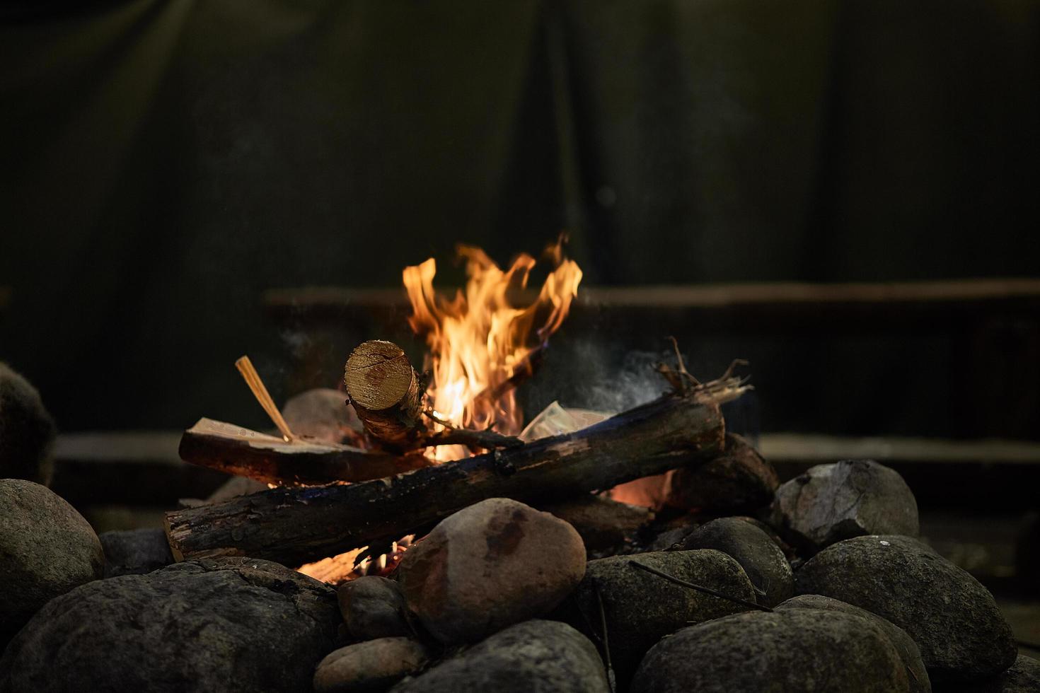 Flames from a bonfire  photo