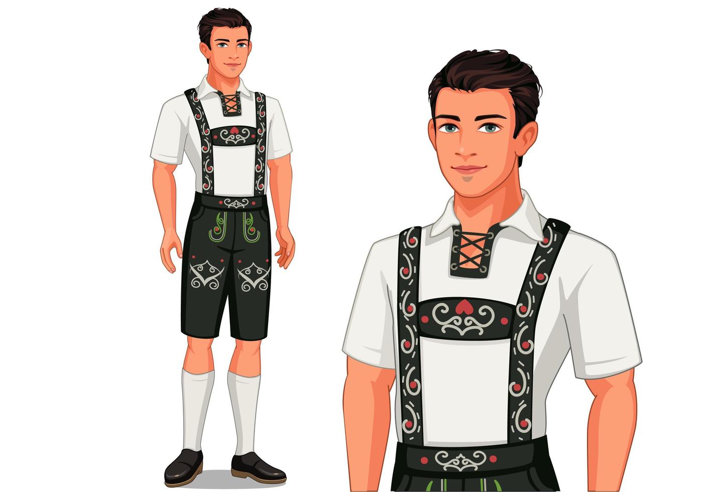 Man in traditional German outfit vector
