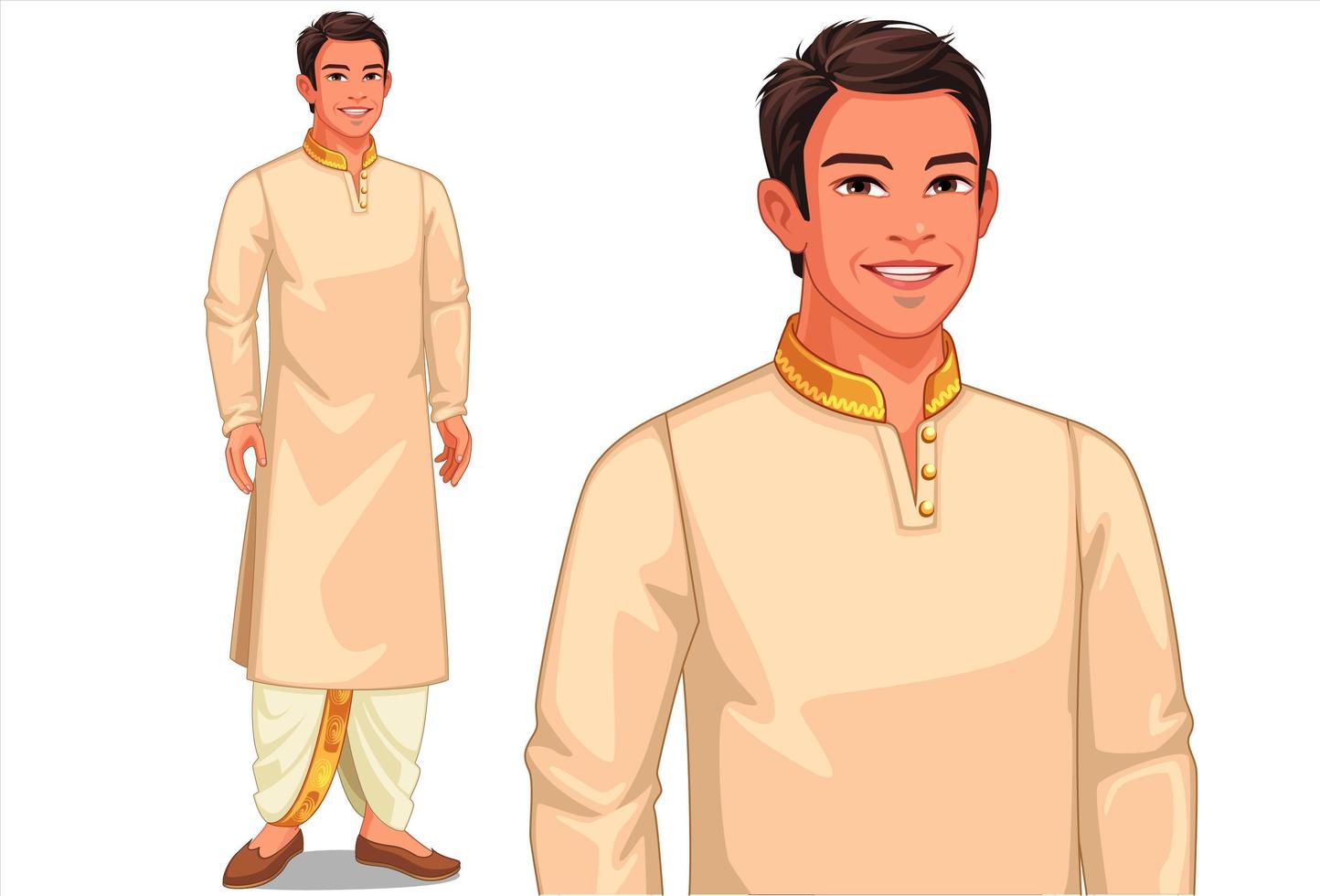 Man in traditional Indian clothing vector