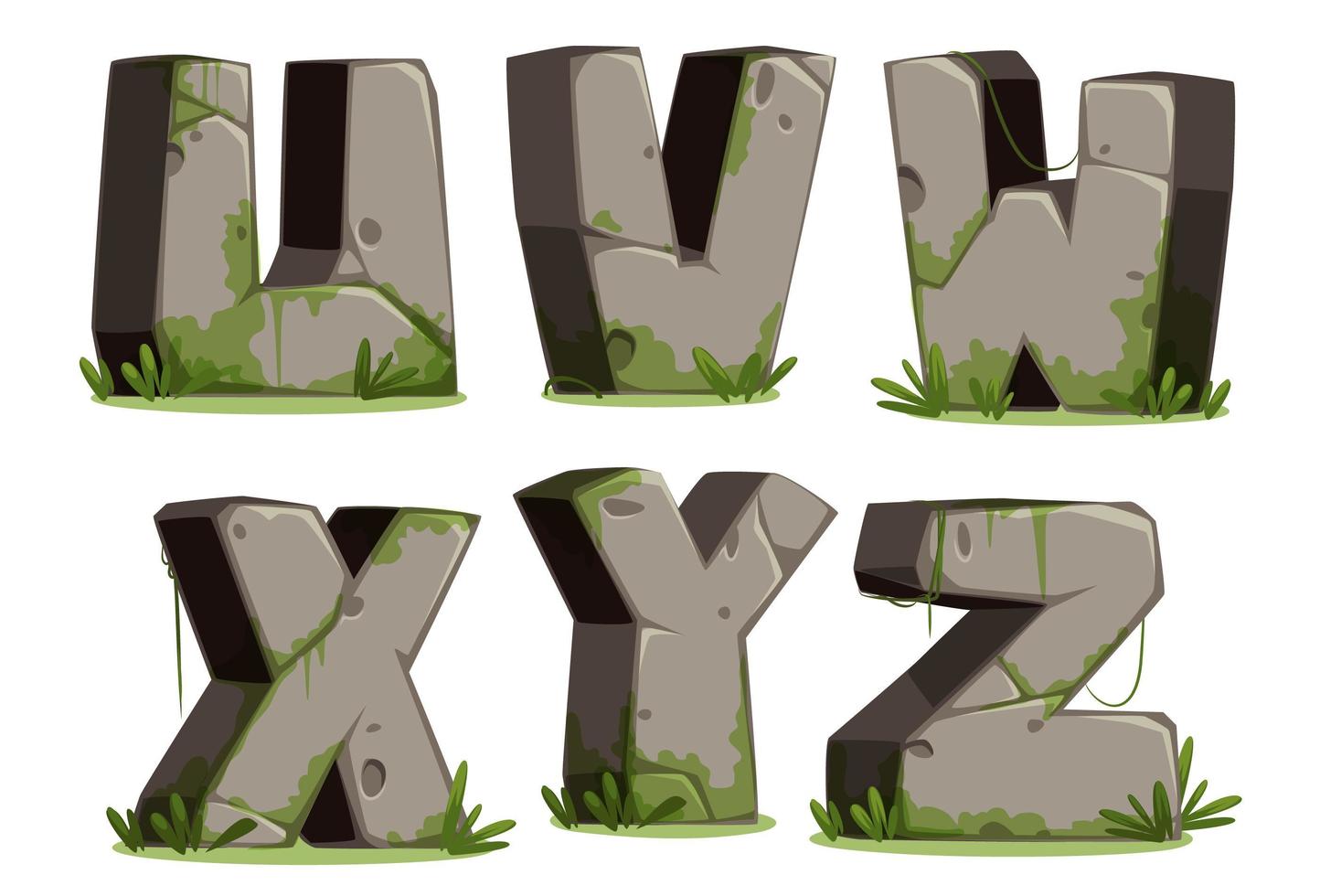 Jungle font, part 4 vector