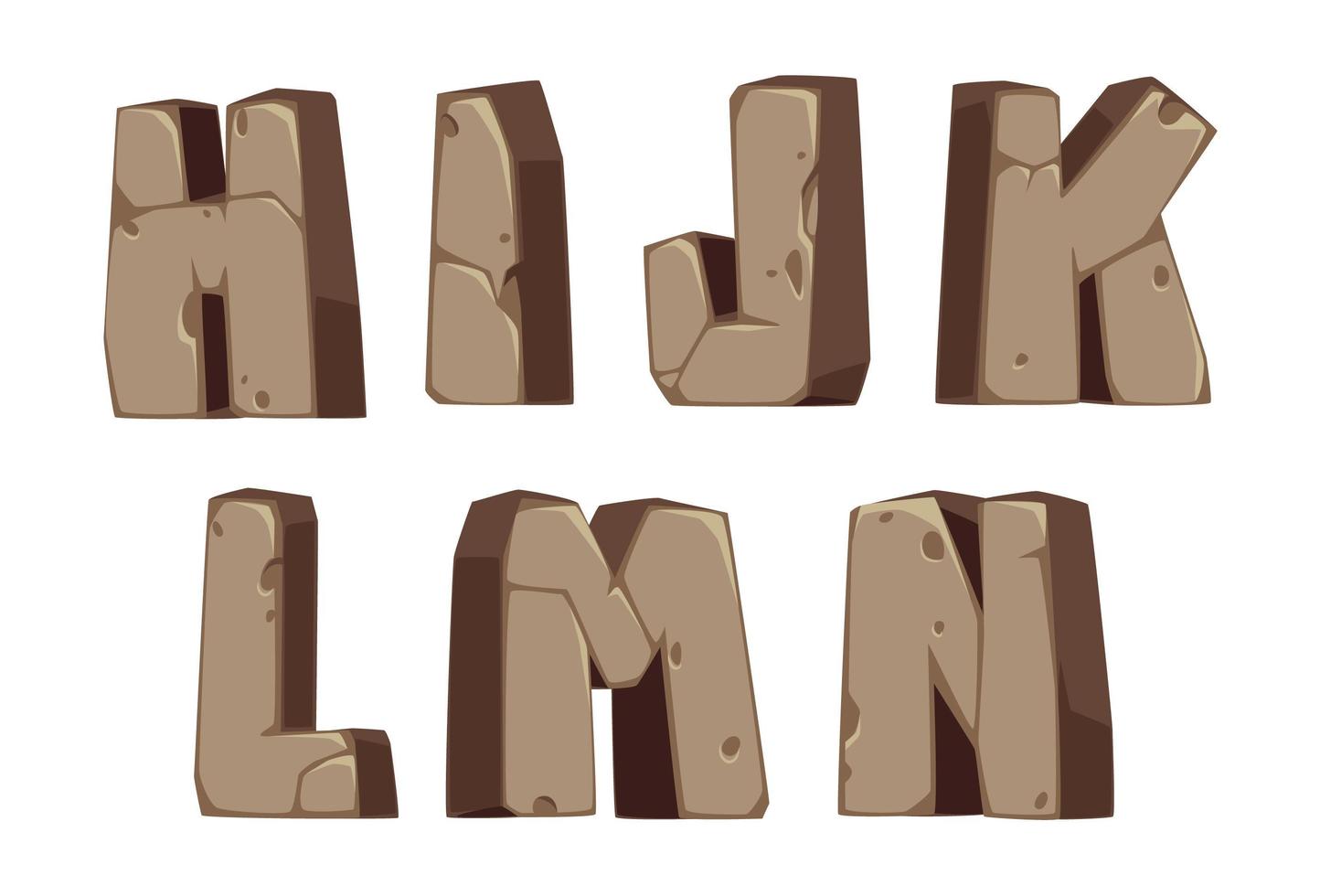 Stone-style font, part 2 vector