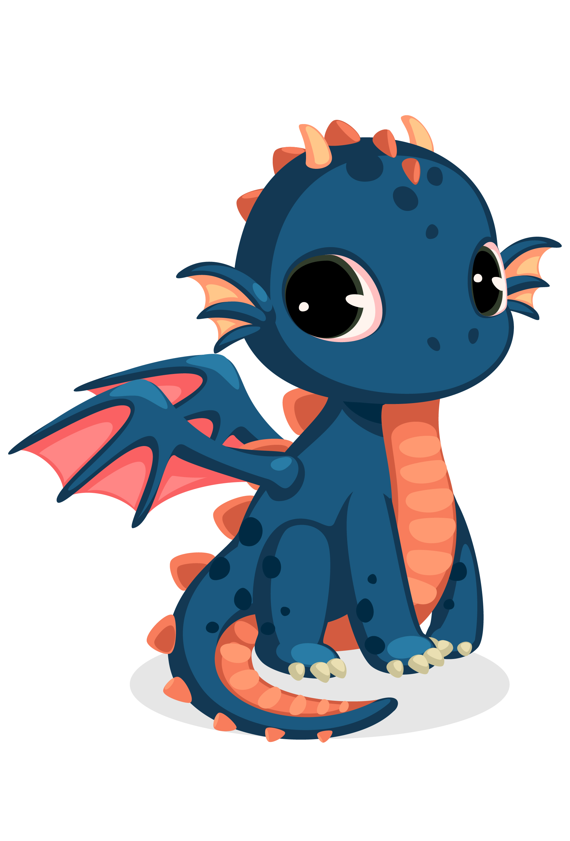 Cute dark blue baby dragon cartoon 1265675 Vector Art at Vecteezy