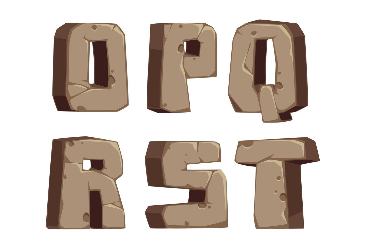 Stone-style font, part 3 vector