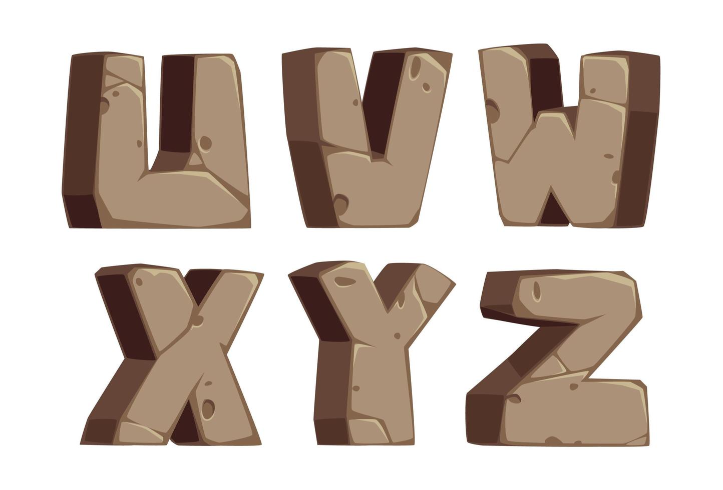 Stone-style font, part 4 vector