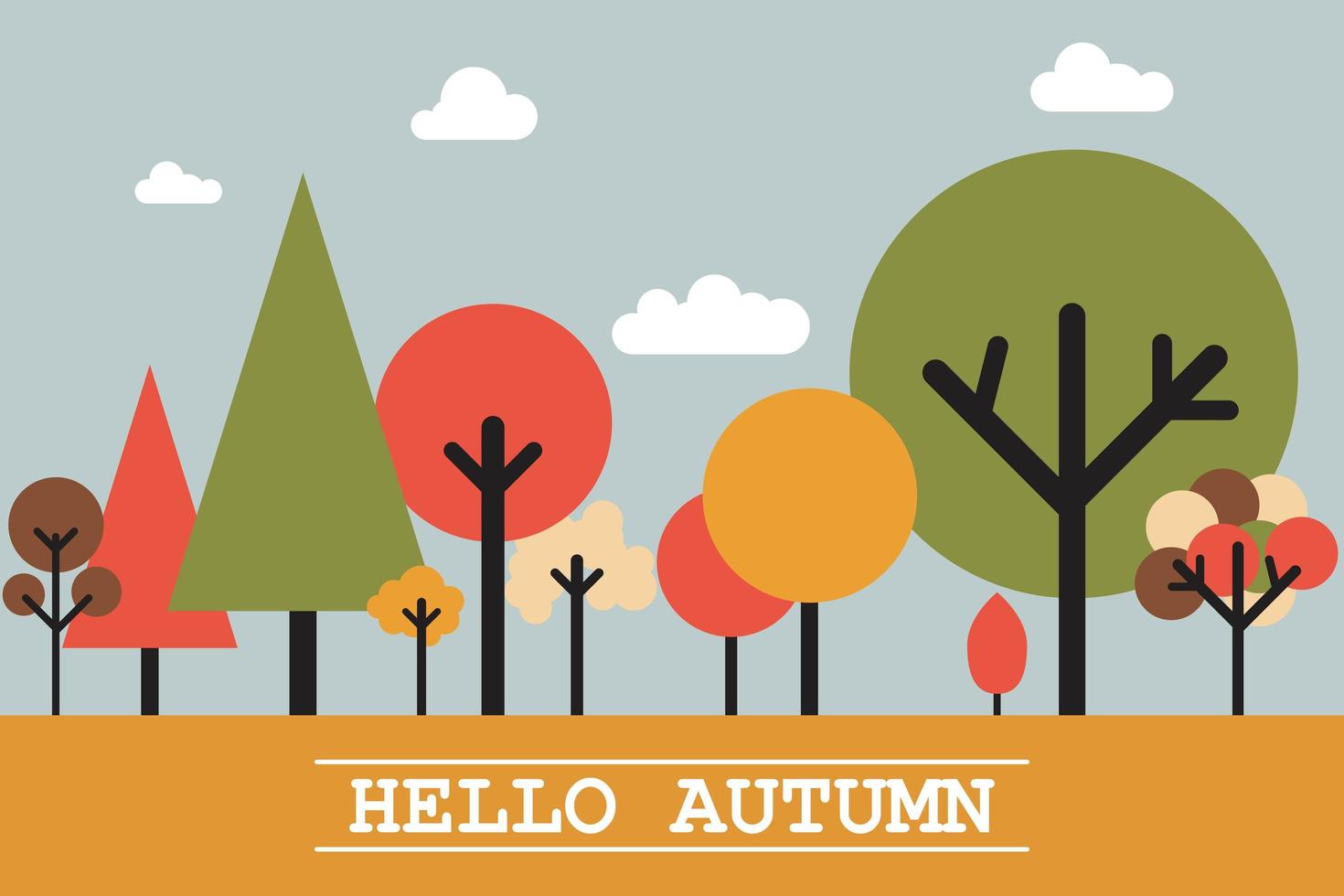 Hello autumn landscape  vector