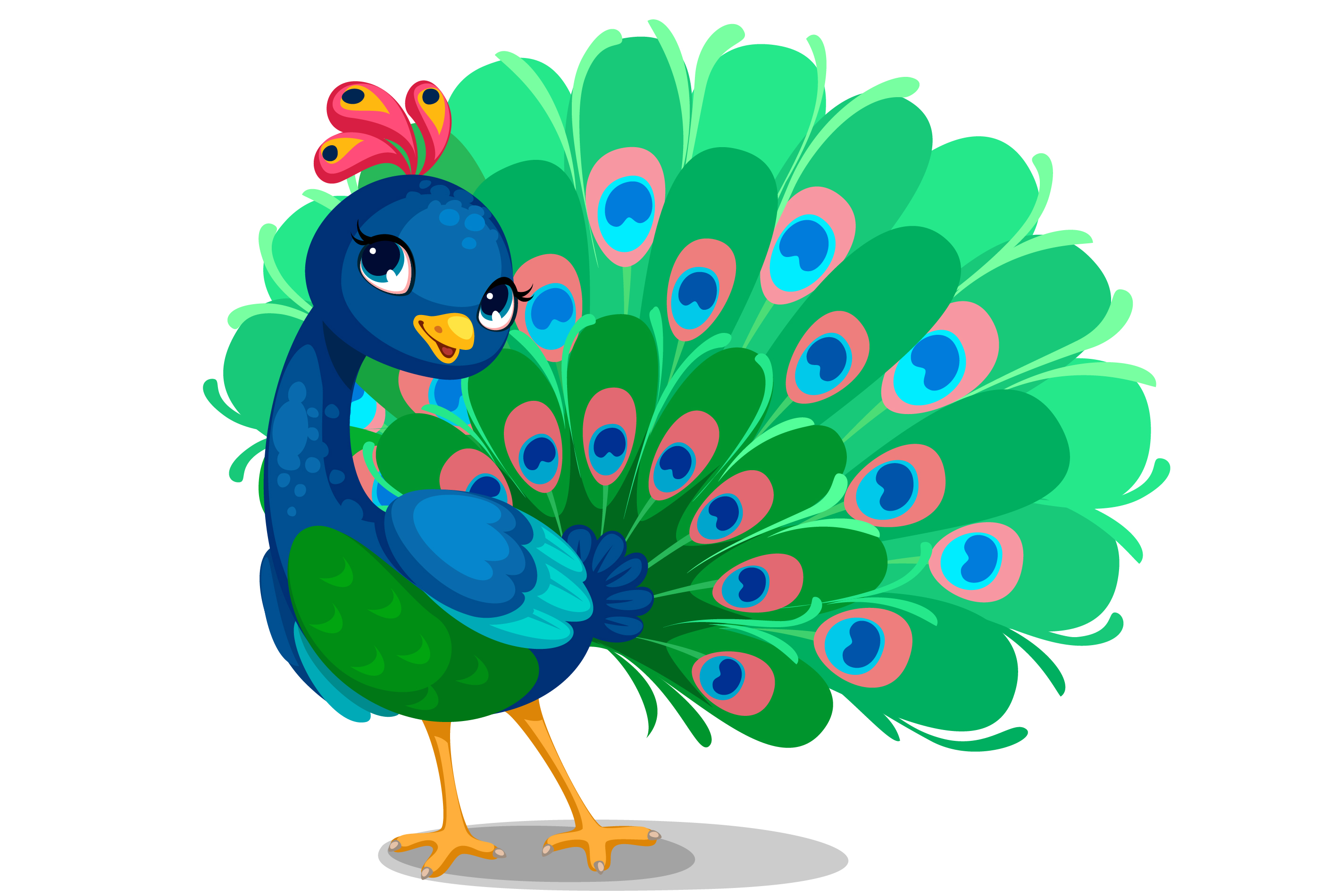 Cute Baby Peacock Cartoon 1265696 Download Free Vectors Clipart Graphics Ve...