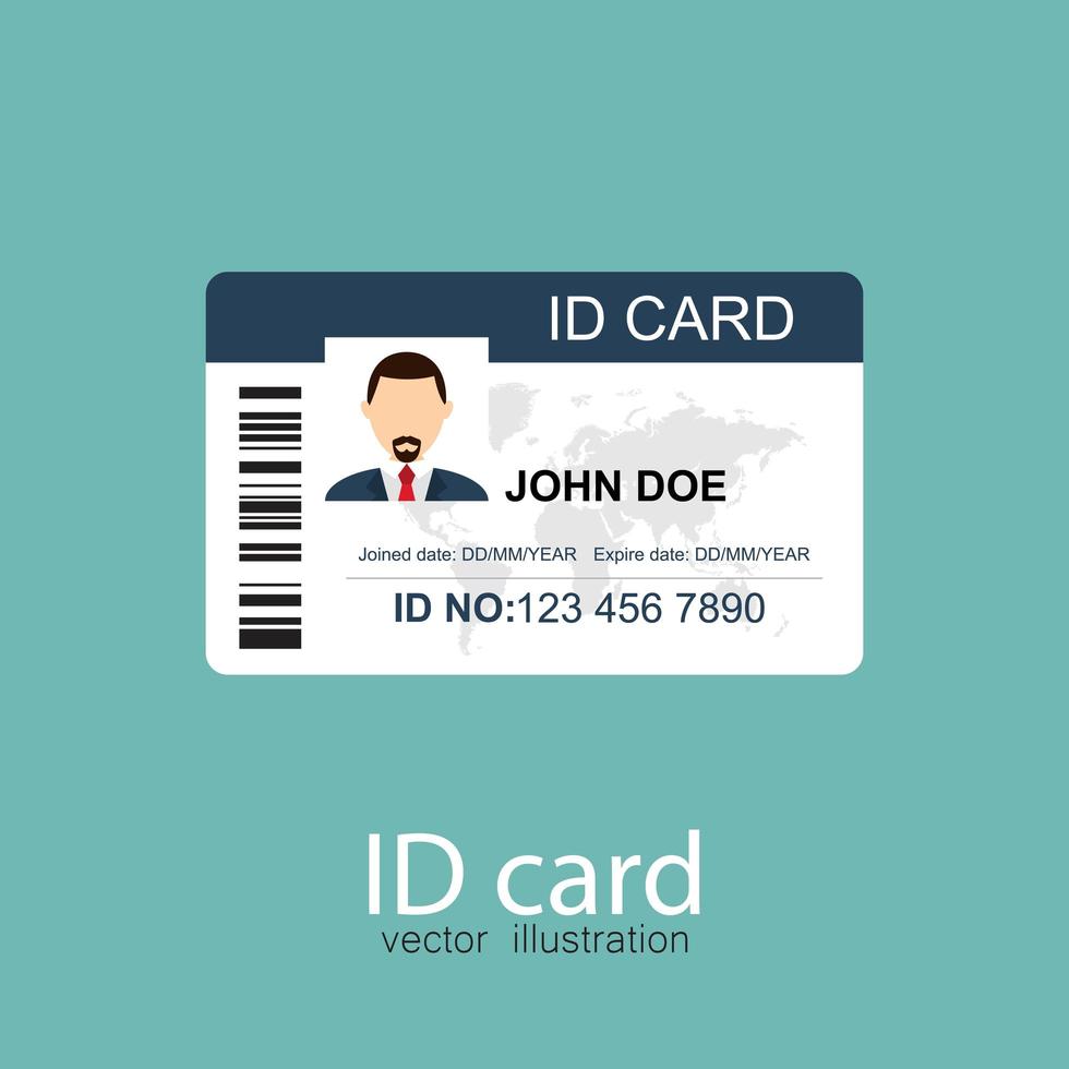 ID card in flat style vector