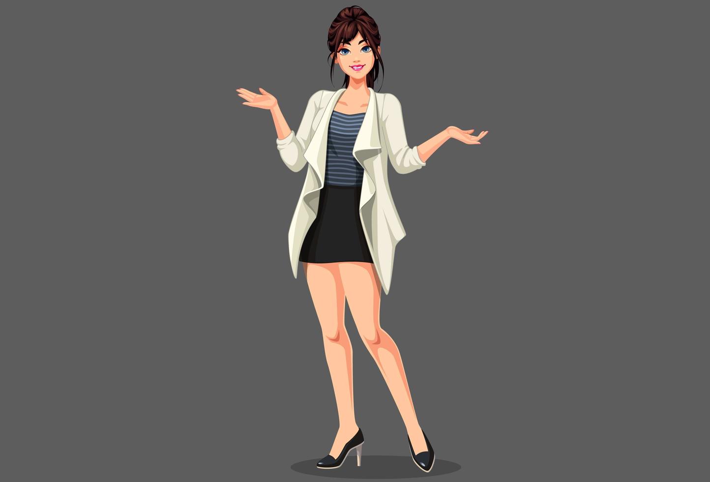 Stylish young woman vector