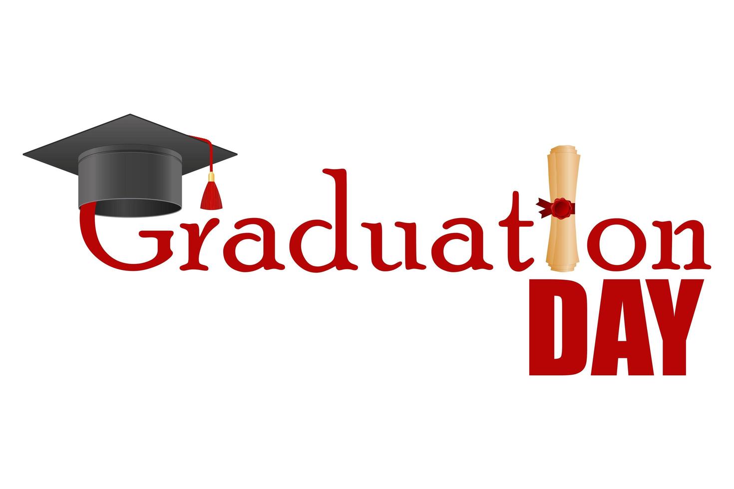 Graduation day isolated  vector