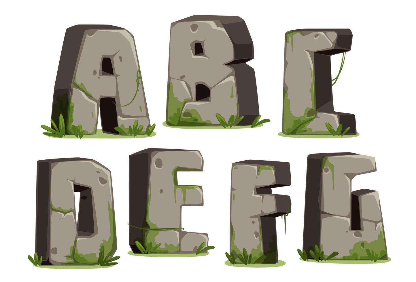 Jungle font, part 1 vector