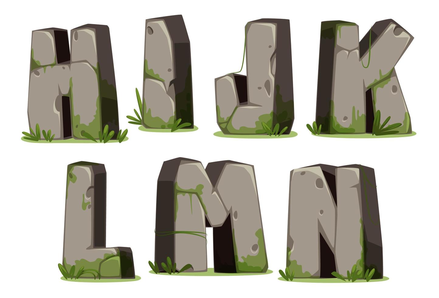 Jungle font, part 2 vector