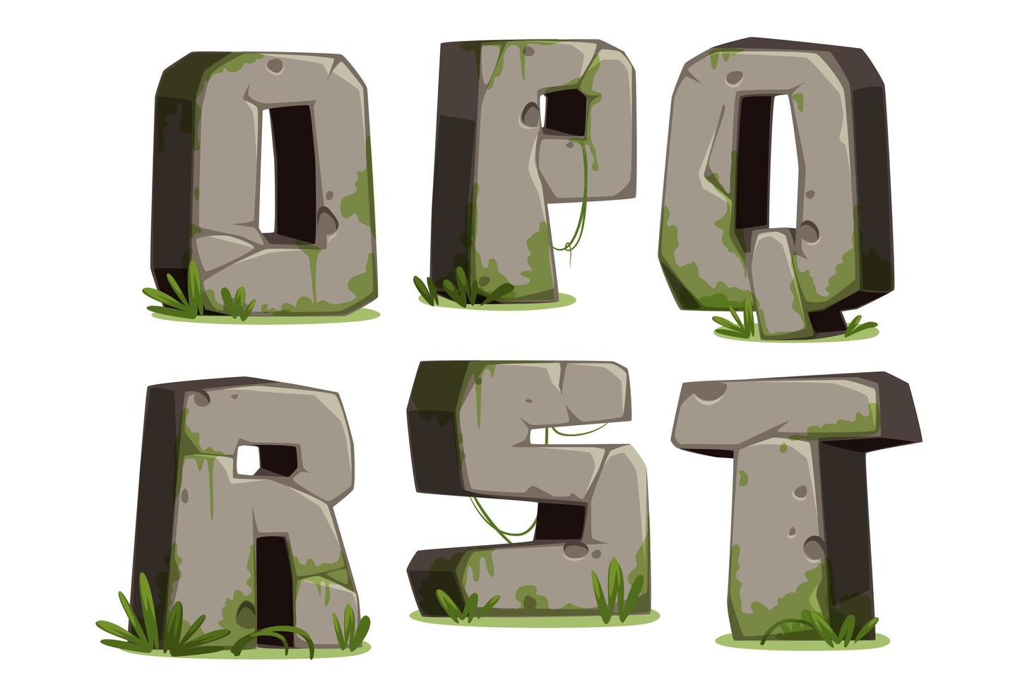 Jungle font, part 3 vector