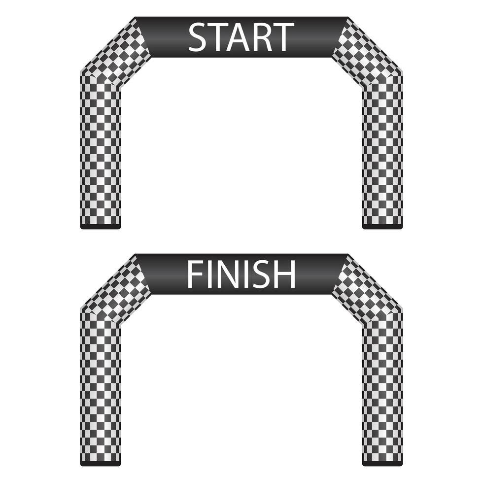 Inflatable finish and start line  vector