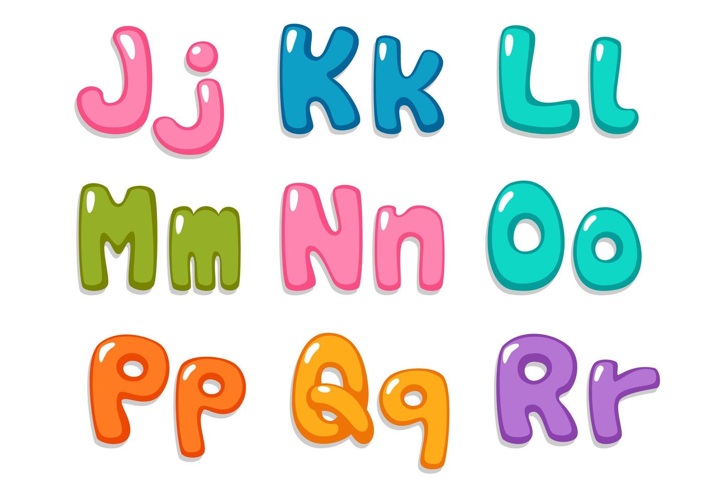 Fun, candy-color, font part 2 vector