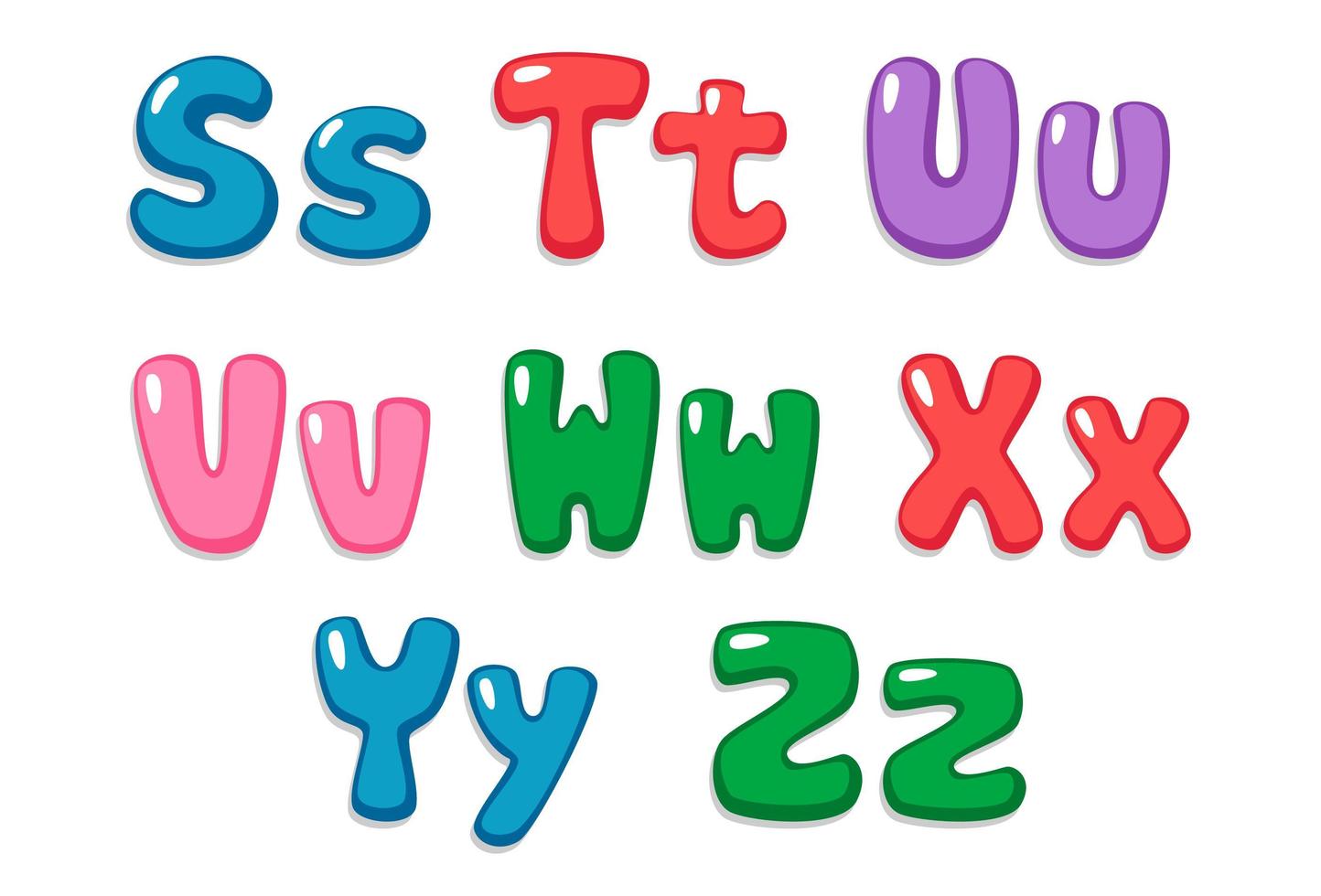 Fun, candy-color, font part 3 vector