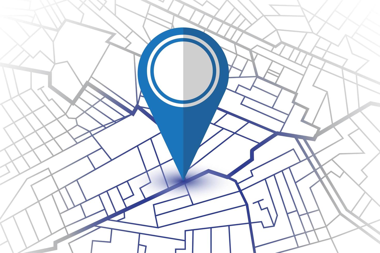 Pin azul para mostrar la ubicación en el mapa blanco vector