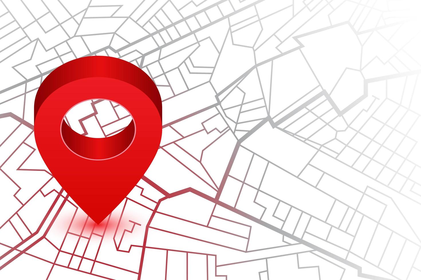 Location pin in GPS navigator map vector