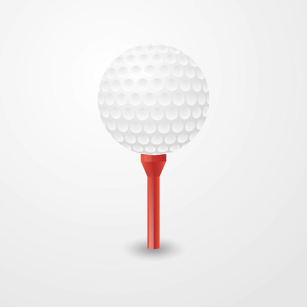 pelota de golf en una camiseta roja vector