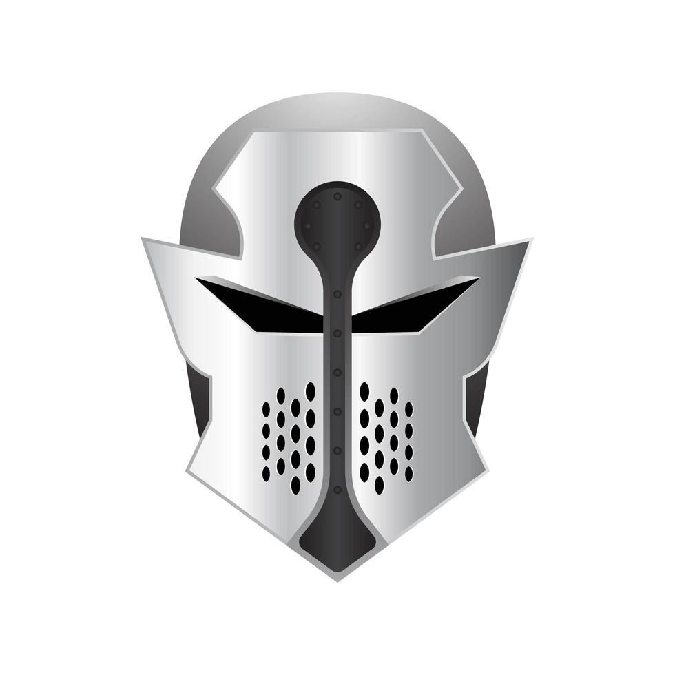 casco de hierro medieval vector