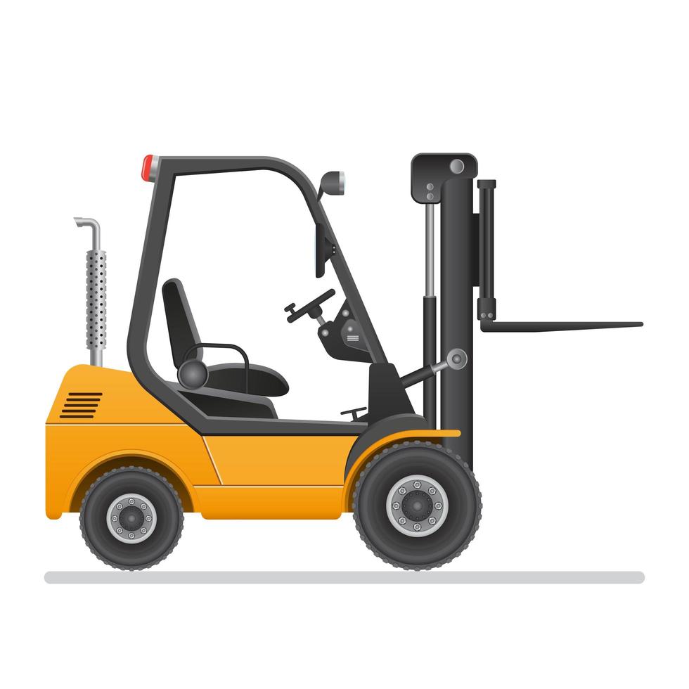 Forklift truck with raised lift isolated vector