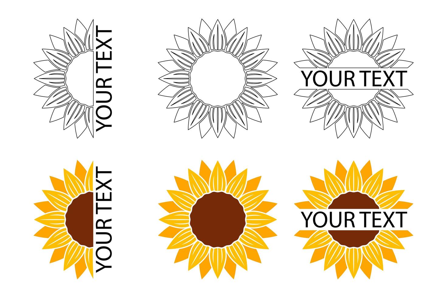 conjunto de iconos de girasol vector