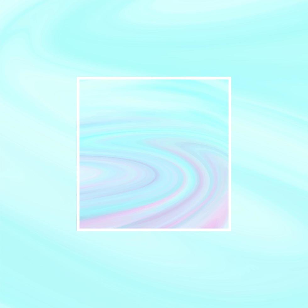 Abstract blue liquid marble with rectangle frame vector
