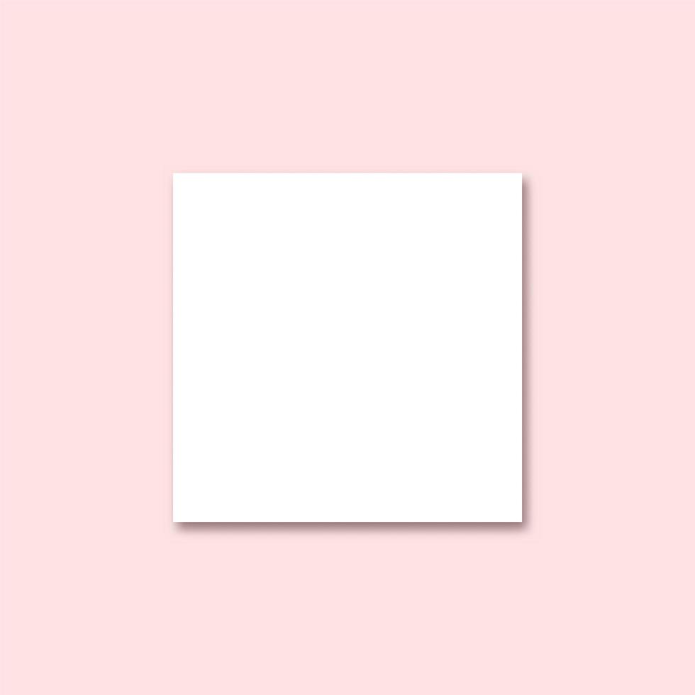 White blank paper with shadow on pink vector